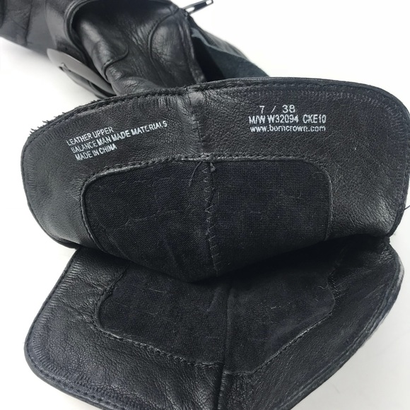 BORN black leather heeled tall boot, 7/38 - Picture 7 of 8